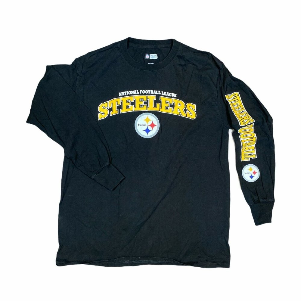 NFL Team Apparel PITTSBURGH STEELERS Black Long Sleeve Shirt - Size L